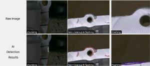 UnitX AI clearly identifies casting defects like chunking and flashing that the previous system missed