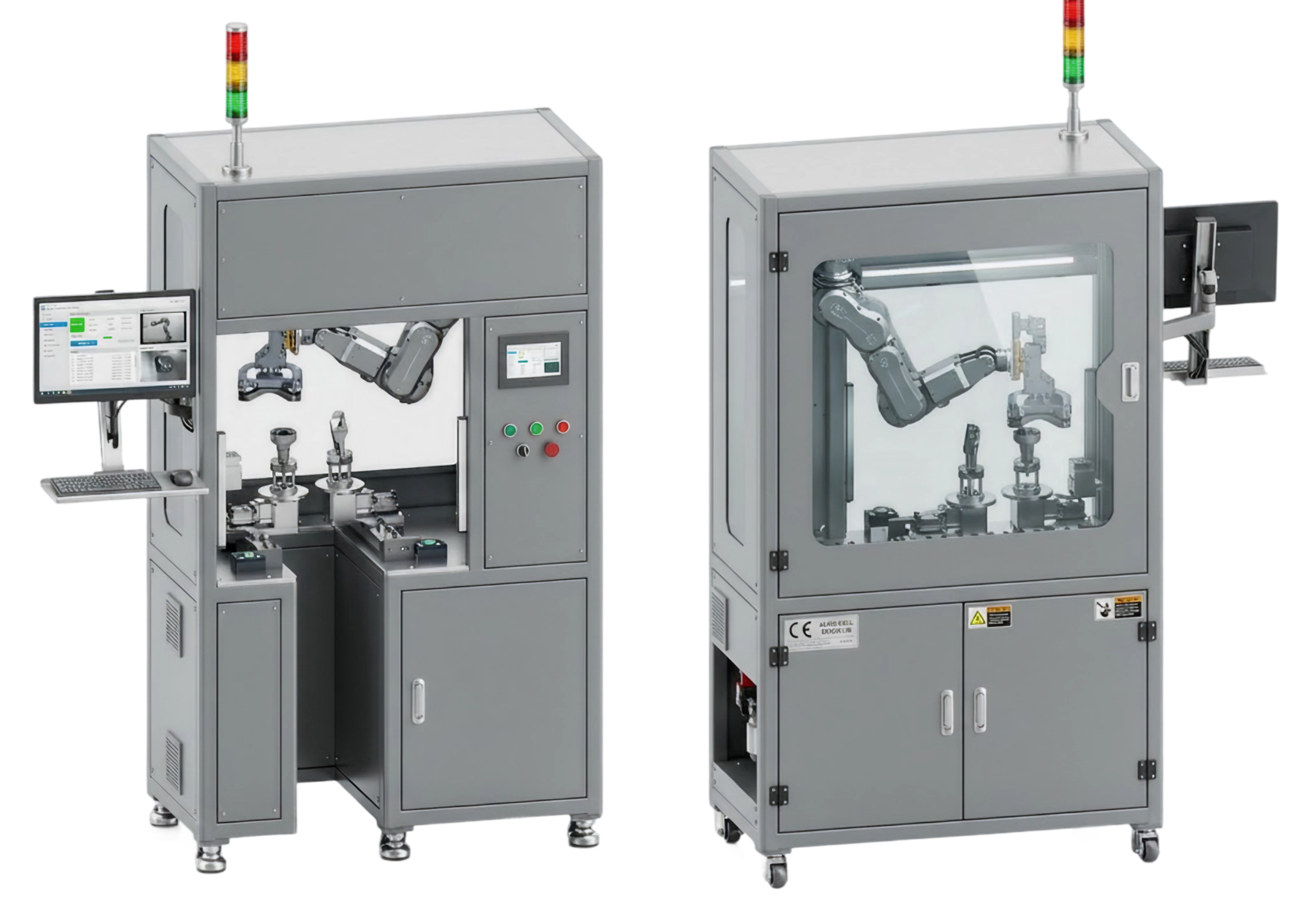 UnitX’s inspection cell features a ceiling-mounted gantry and S-axis camera for multi-angle scanning.