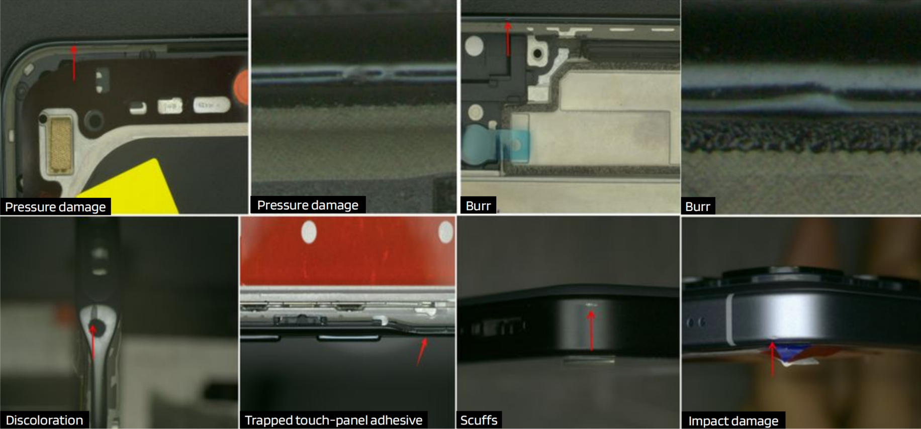 UnitX AI detects assembly-blocking defects like burrs and trapped adhesive.