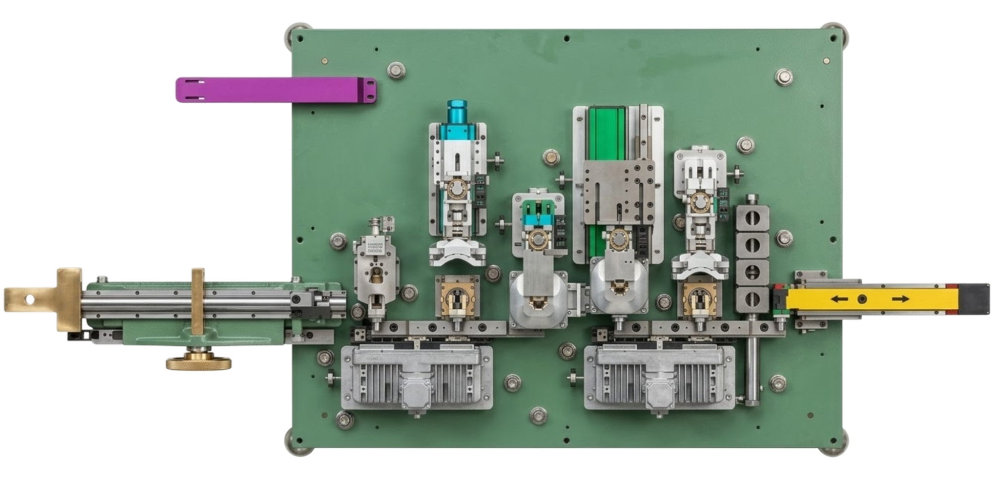 The UnitX inspection cell utilizes 4 OptiX to inspect the cylindrical surface and pin face in one scan.