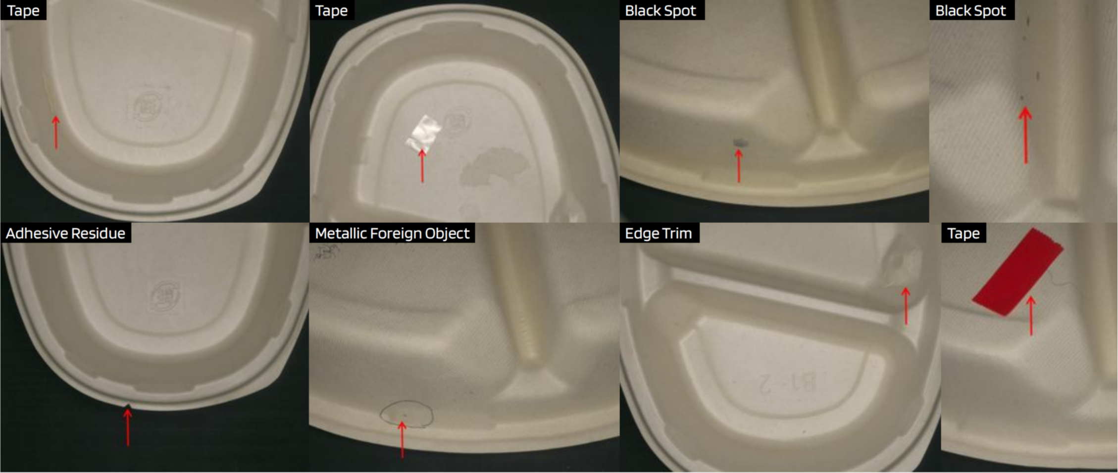 UnitX AI identifies critical contaminants like metallic objects and adhesive tape residues.