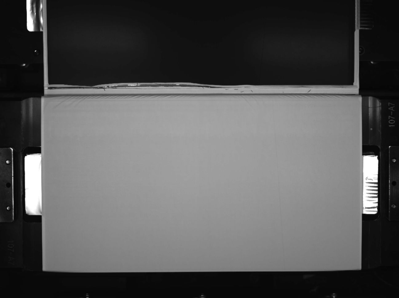 CT image of BiCell: the full cell area is covered in a single scan, with AI detecting debris, SRS damage, and electrode anomalies that manual review regularly misses.