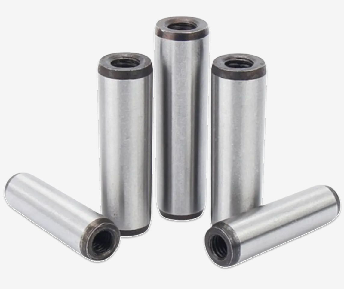 Metallic rollers (D=6–13 mm, L=10–61 mm): the system inspects both end faces and the full cylindrical surface of every roller in production.