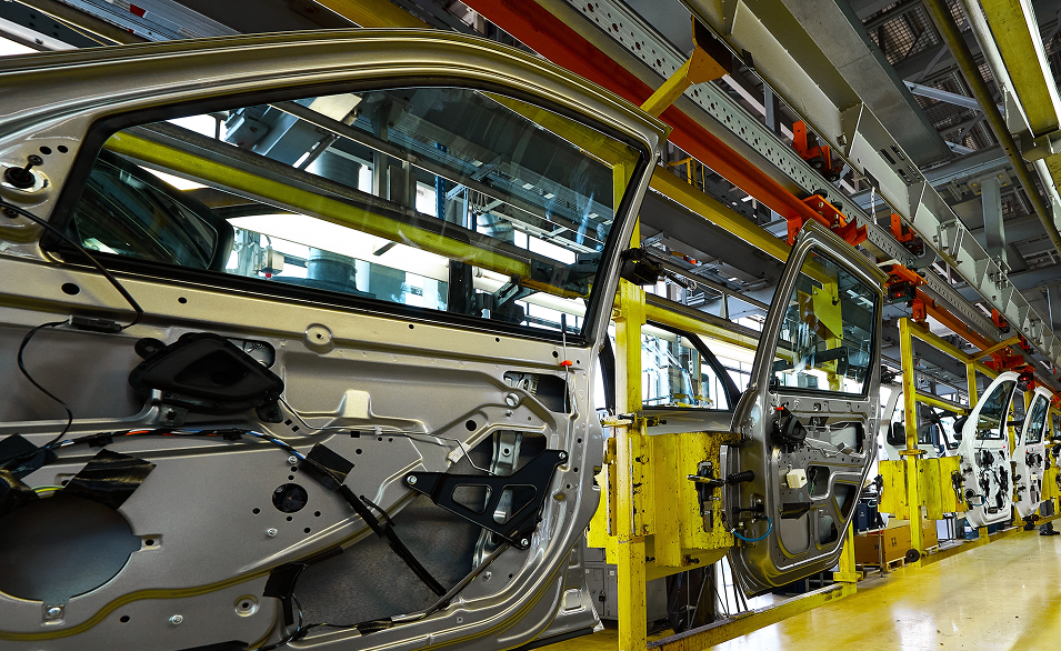 Automotive door assembly line for clip verification